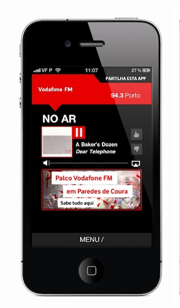 Nova app Vodafone FM No ar