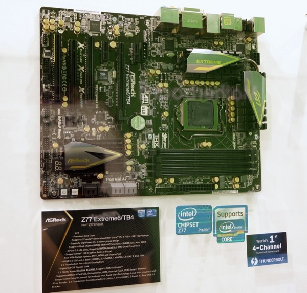 World s 1st 4 Channel Thunderbolt Mobo Z77 Extreme6 TB4